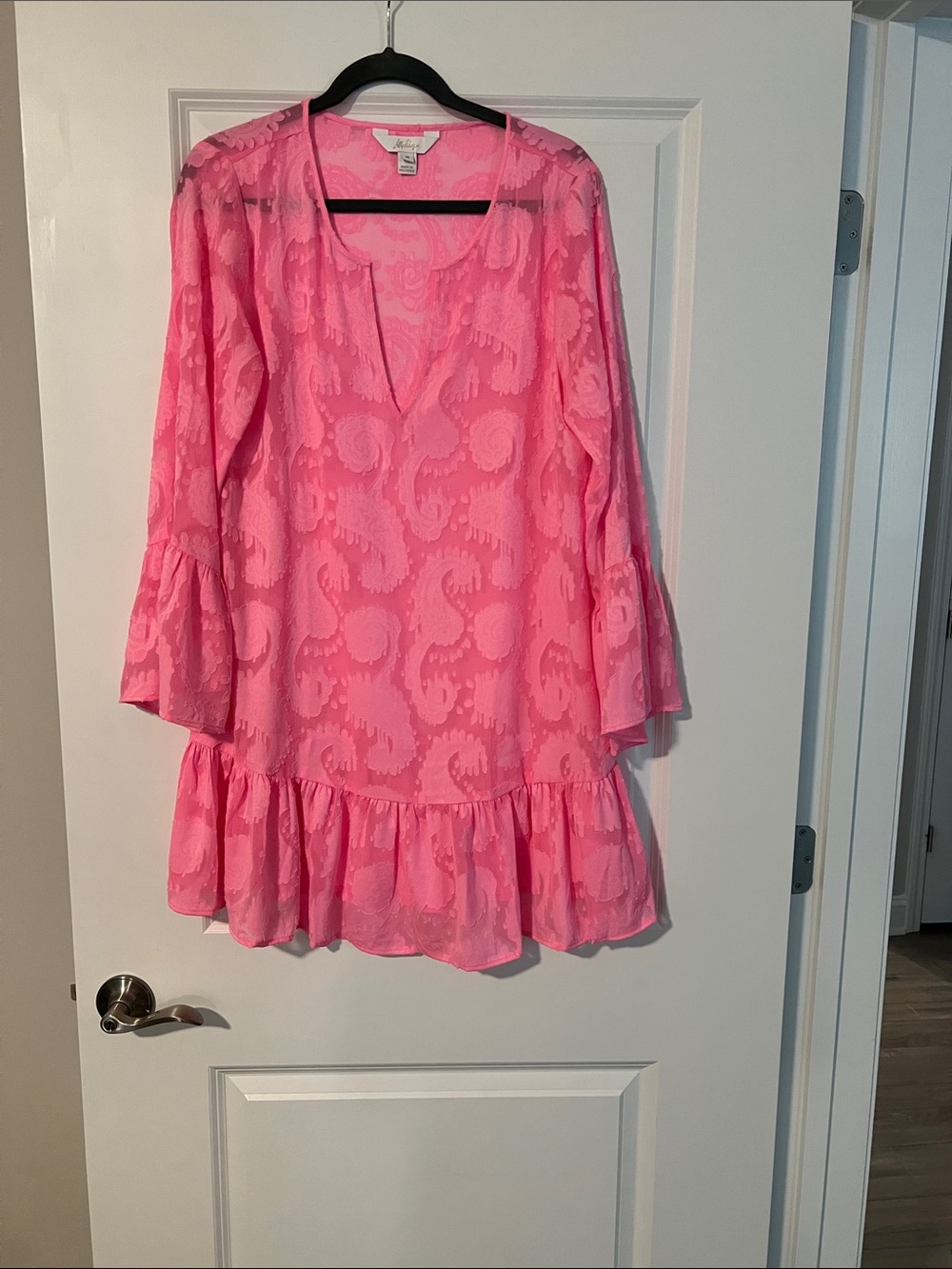 Lilly Pulitzer Pink Ruffled Swim Coverup size M